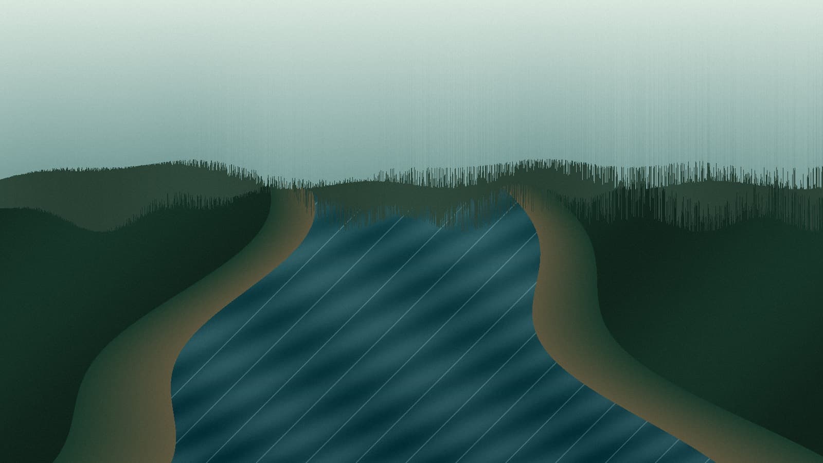 Generated regional South Fork Eel redwood river scene; not an exact location photo