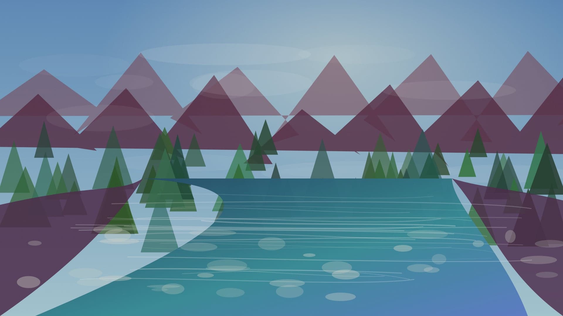 Generated regional Virginia river scene for Tidal Potomac River planning; not an exact location photo