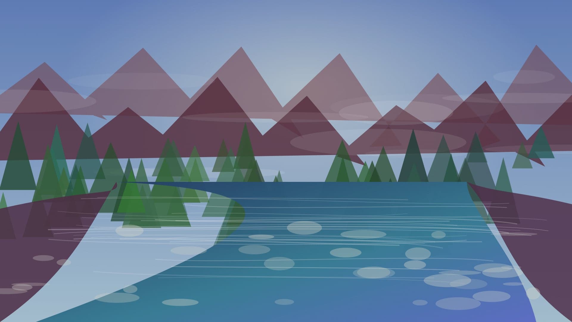Generated regional Montana river scene for Lower Clark Fork River planning; not an exact location photo